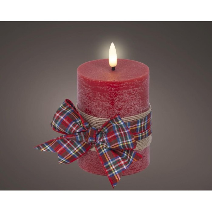 CANDELA LED CILINDRO ROSSO H.13 D.7.5